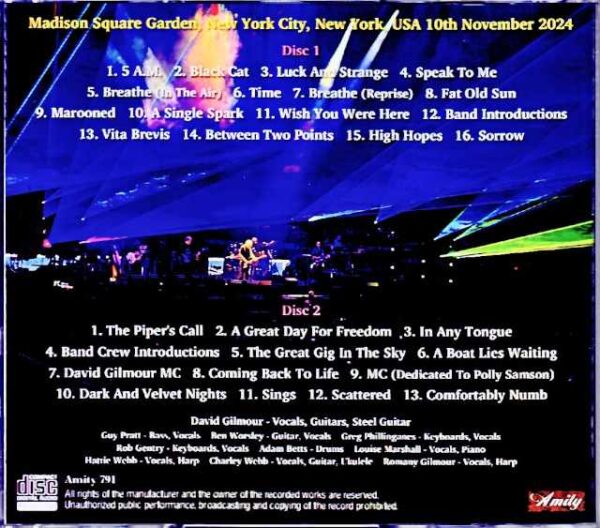 David Gilmour/NY,USA 11.10.2024 Complete - Image 2