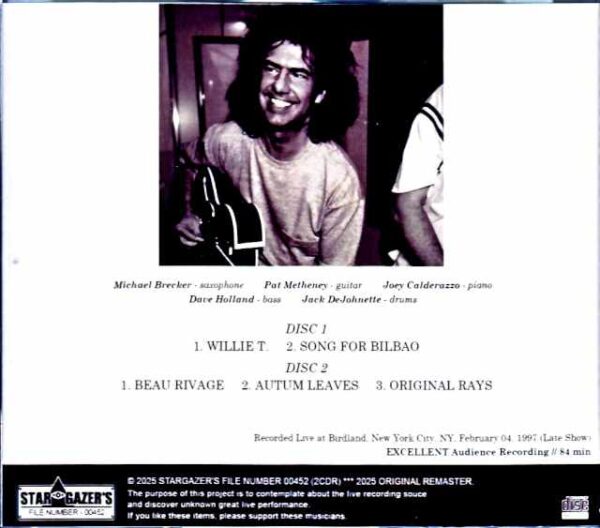 Michael Brecker Pat Metheney, Dave Holland, Jack DeJohnette Michael Brecker/NY, USA 1997 Late Show Complete - Image 2