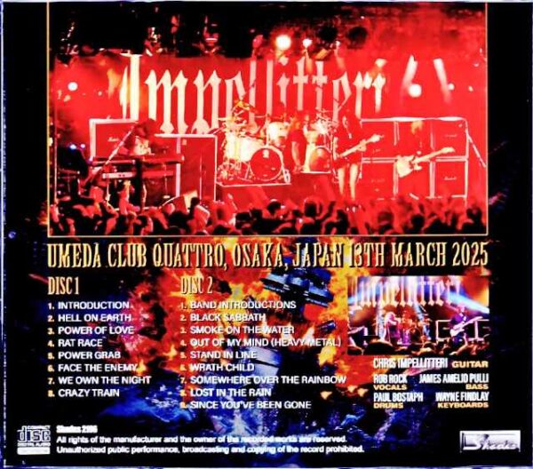 Impellitteri / Osaka, Japan 2025 Complete - Image 2