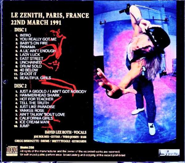 David Lee Roth David Lee Roth/France 03.22.1991 Complete - Image 2