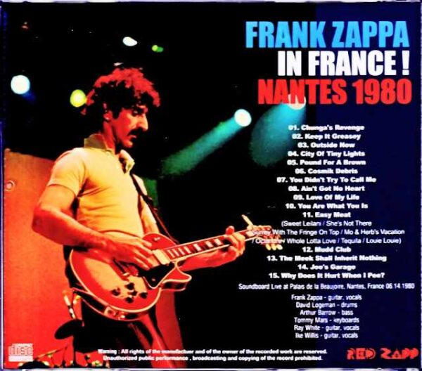 Frank Zappa Frank Zappa/France 1980 - Image 2