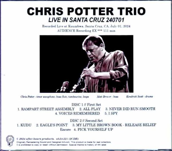 Chris Potter Trio Chris Potter/CA,USA 2024 Complete - Image 2