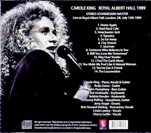 Carole King/London,UK 1989 Soundboard Edition - Image 2