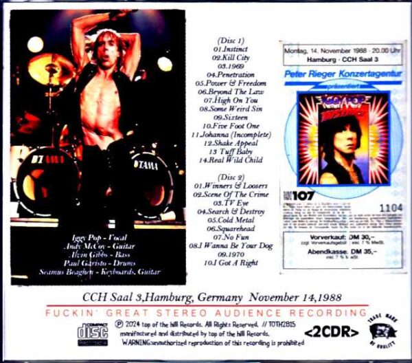 Iggy Pop/Germany 1988 Complete - Image 2