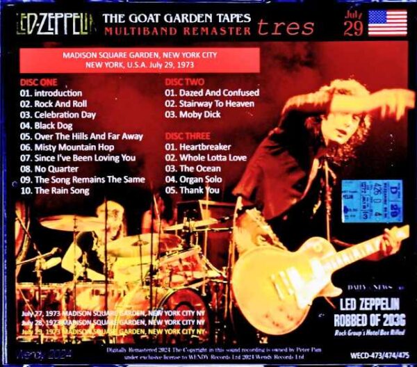 Led Zeppelin / USA New York MSG 1973 Multiband Remaster NY,USA 7.29.1973 AI Multiband Remastered - Image 2