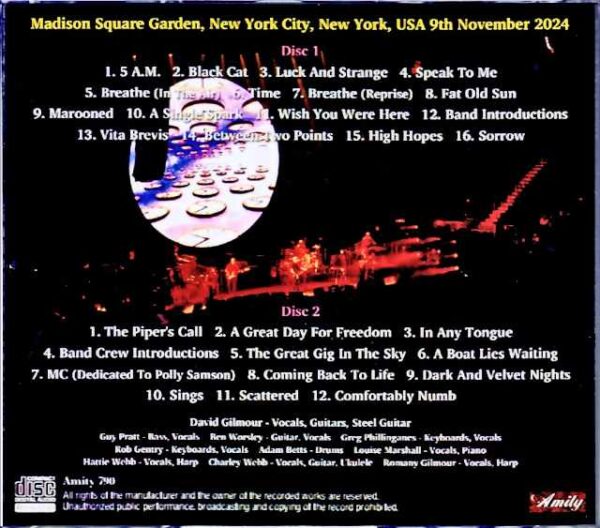 David Gilmour/NY,USA 11.9.2024 Complete - Image 2