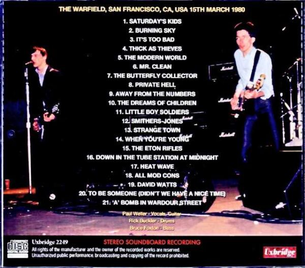 Jam,The Jam/CA,USA 1980 Soundboard Edition - Image 2