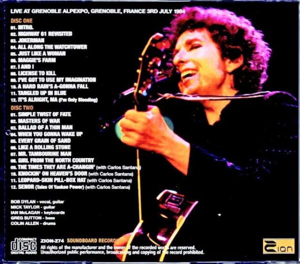Bob Dylan Mick Taylor Bob Dylan Mick Taylor/France 1984 Soundboard Edition - Image 2