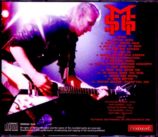 Michael Schenker Group Michael Schenker/CA,USA 1984