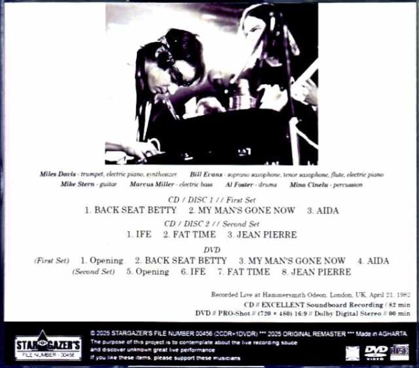 Miles Davis Bill Evans, Mike Stern, Marcus Miller Miles Davis/London, UK 4.21.1982 S & V - Image 2