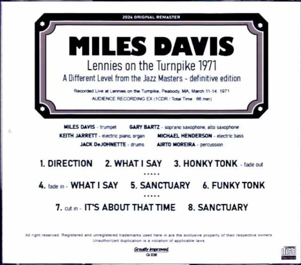 Miles Davis Keith Jarrett Miles Davis Keith Jarrett/MA,USA 1971 Upgrade - Image 2