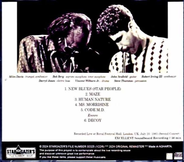 MILES DAVIS BOB BERG, JOHN SCOFIELD Miles Davis/London, UK 1985 - Image 2