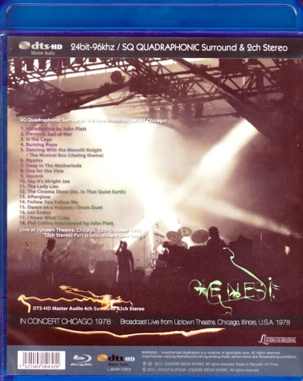 Genesis/Illinois, USA 1978 Blu-Ray Version - Image 2