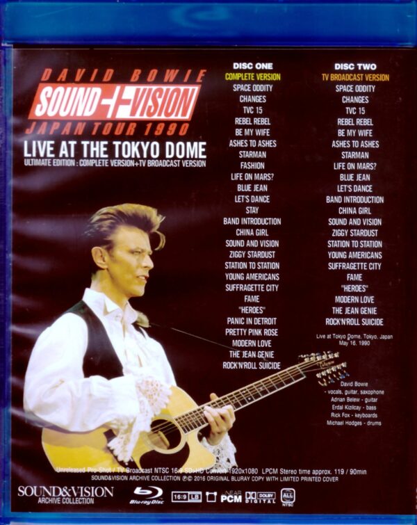 David Bowie/Tokyo,Japan 1990 Complete+TV Blu-Ray Version - Image 2