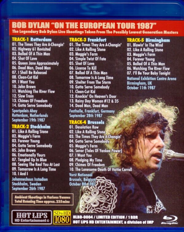 Bob Dylan/Europe Tour 1987 Blu-Ray Version - Image 2