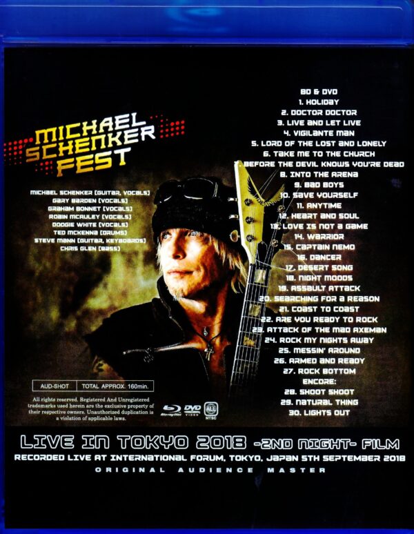 Michael Schenker Fest/Tokyo,Japan 9.5.2018 Blu-Ray Ver. - Image 2