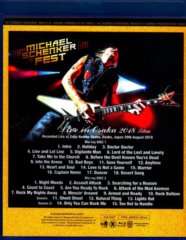 Michael Schenker Fest/Osaka,Japan 2018 Blu-Ray Ver. - Image 2