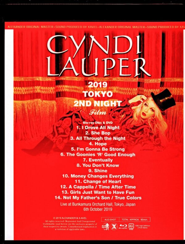 Cyndi Lauper/Tokyo,Japam 10.6,2019 Blu-Ray & DVD Ver - Image 2