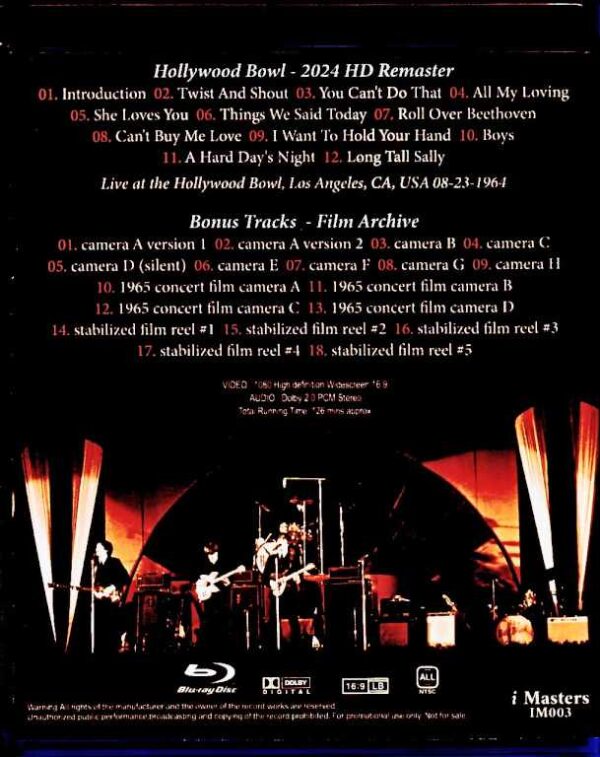 Beatles Live at the Hollywood Bowl CA,USA 1964 Remastered Blu-Ray Version - Image 2