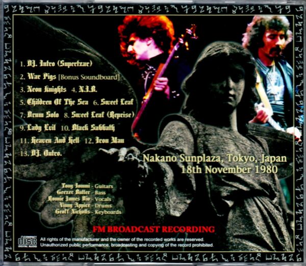 Black Sabbath/Tokyo,Japan 1980 FM Broadcast - Image 2