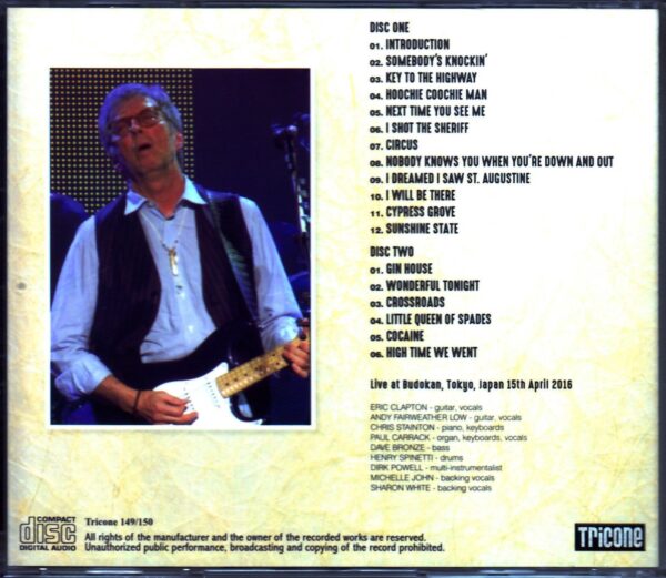 Eric Clapton/Tokyo,Japan 4.15.2016 Upgrade - Image 2