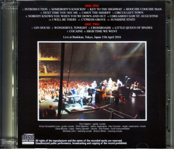Eric Clapton/Tokyo,Japan 4.15.2016 Original Master - Image 2