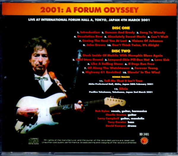 Bob Dylan/Tokyo, Japan 2001 - Image 2