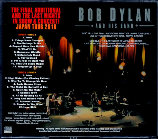 Bob Dylan/Tokyo,Japan 4.23.2016 & more - Image 2