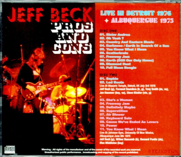 Jeff Beck/Mi, USA 1976 & more - Image 2
