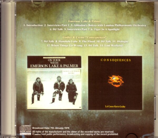 EL & P Emerson,Lake & Palmer/Japan Broadcast 1978 - Image 2