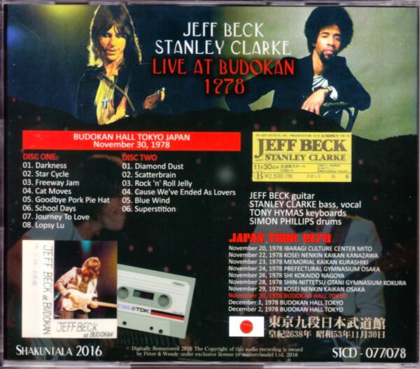 Jeff Beck,Stanley Clarke/Tokyo,Japan 1978 - Image 2