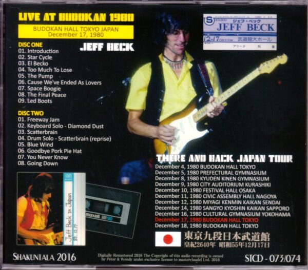Jeff Beck/Tokyo,Japan 12.17.1980 - Image 2