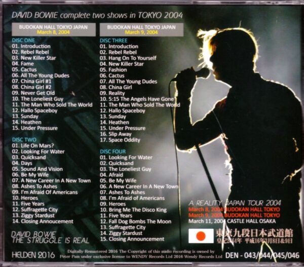 David Bowie/Tokyo,Japan 2004 2Days - Image 2
