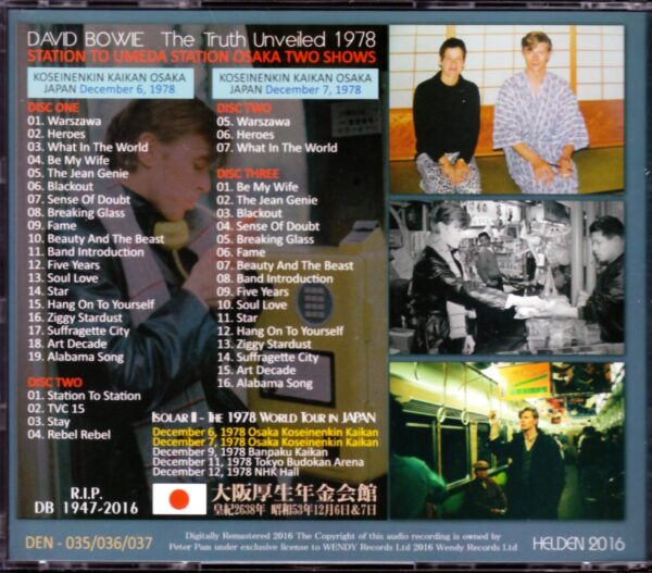 David Bowie/Osaka,Japan 1978 2Days - Image 2