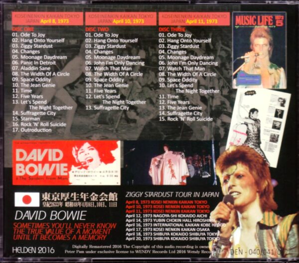 David Bowie/Tokyo,Japan 1973 3Days - Image 2
