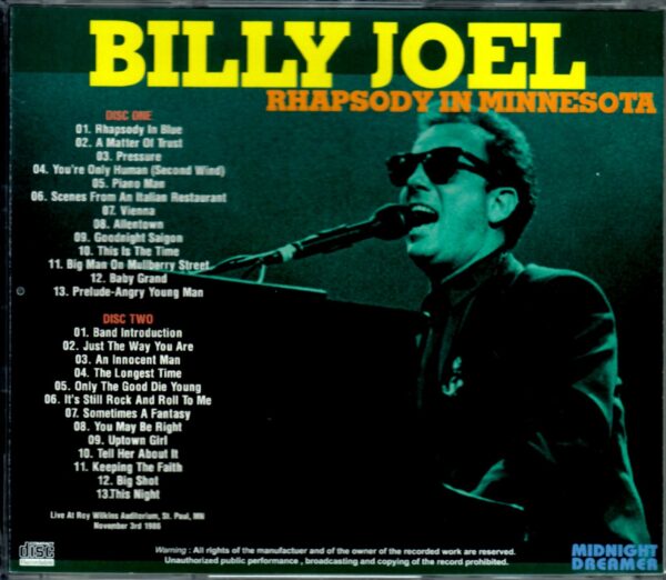 Billy Joel/Minnesota, USA 1986 - Image 2