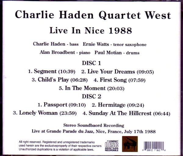 Charlie Haden Quartet West/France 1988 - Image 2