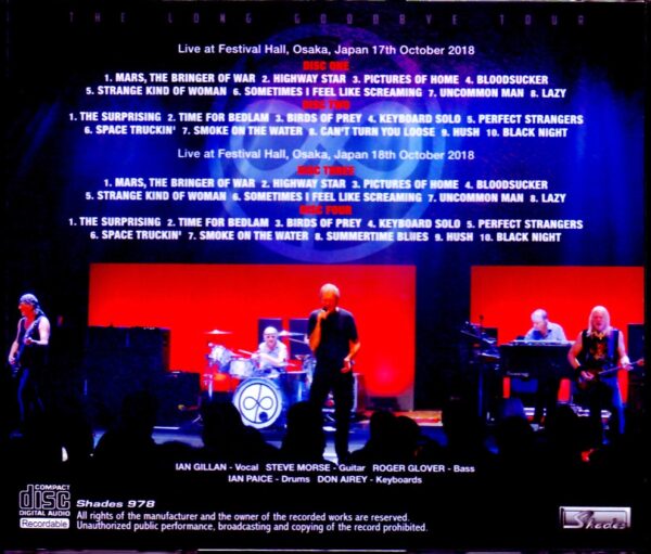 Deep Purple/Osaka,Japan 2018 2 Days Complete - Image 2