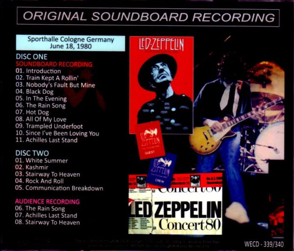 Led Zeppelin/Germany 6.18.1980 2 Source Ver. - Image 2