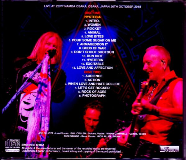 Def Leppard/Osaka,Japan 2018 - Image 2