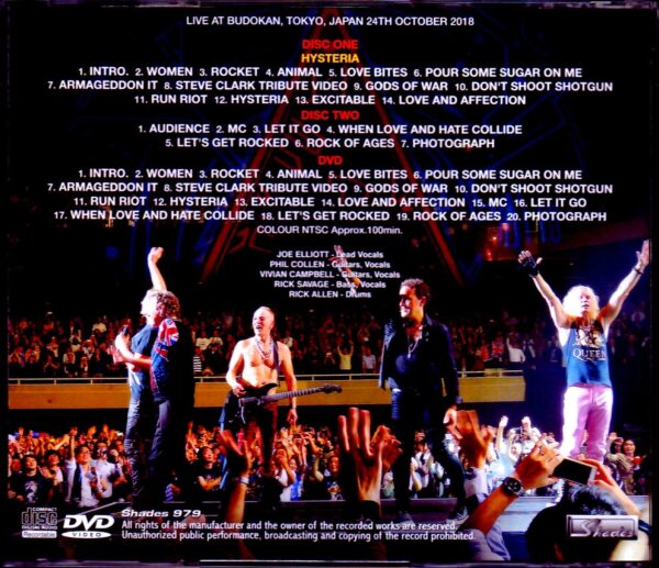 Def Leppard/Tokyo,Japan 2018 S & V - Image 2