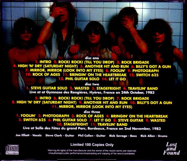 Def Leppard/France 1983 2Days Complete - Image 2