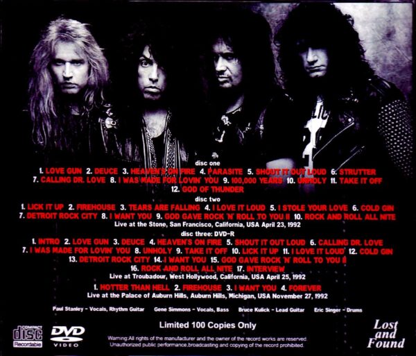 Kiss/CA,USA 1992 2 Days Complete & more - Image 2