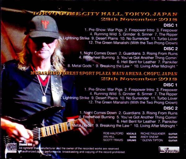 Judas Priest/Tokyo,Japan 2018 2 Days Complete - Image 2