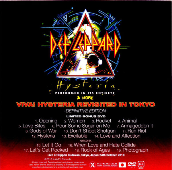 Def Leppard/Tokyo,Japan 2018 S & V IEM・MK4 Matrix Ver. - Image 3