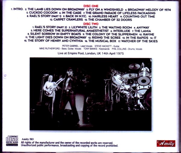 Genesis/London,UK 4.14.1975 Master Tapes - Image 2