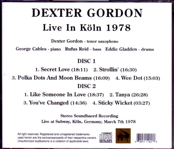 Dexter Gordon/Germany 1978 - Image 2