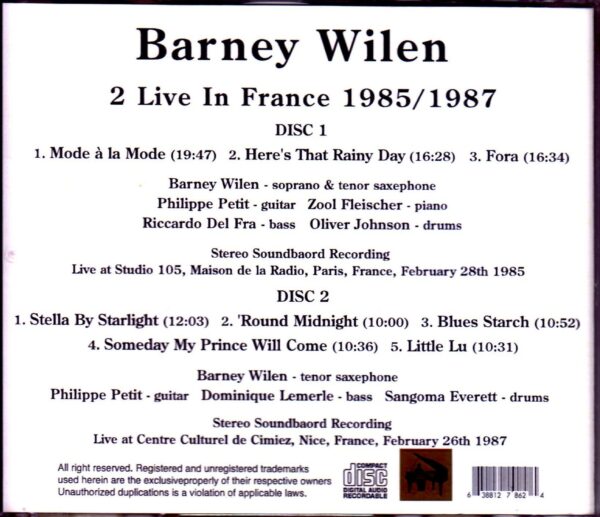 Barney Wilen/France 1985・1987 - Image 2