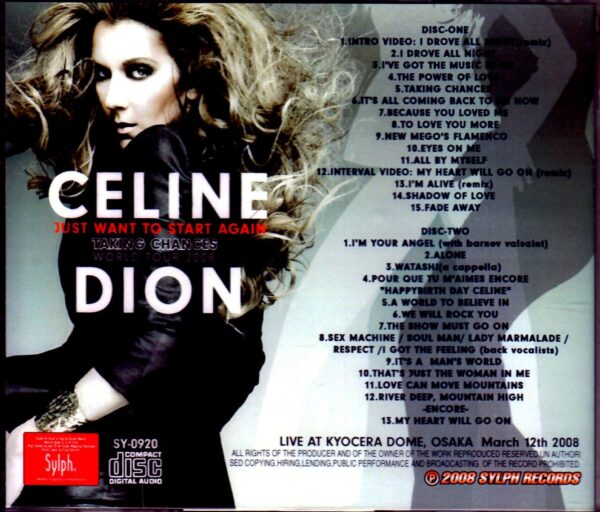 Celine Dion/Osaka,Japan 2008 - Image 2