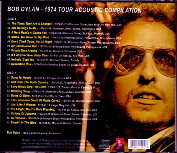 Bob Dylan/1974 Tour Acoustic Compilation - Image 2